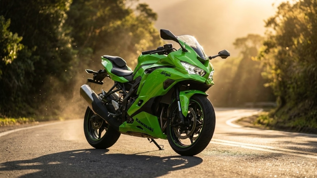 Gritando até as 15 mil rotações com um motor de quatro cilindros, a nova Kawasaki Ninja ZX-4R entrega 80 cavalos de potência por 55 mil reais e faz inveja em motos muito maiores e mais caras