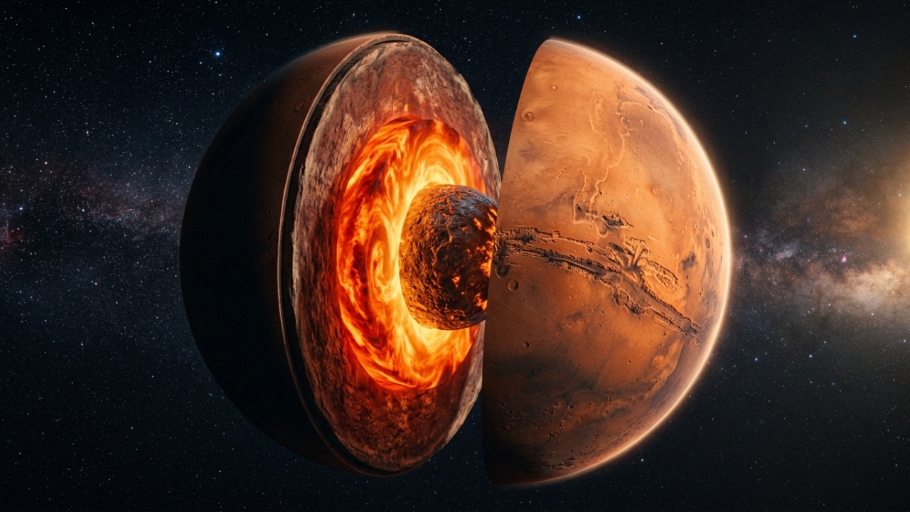 Marte tem um oceano de magma escondido e isso muda tudo que sabíamos sobre o planeta