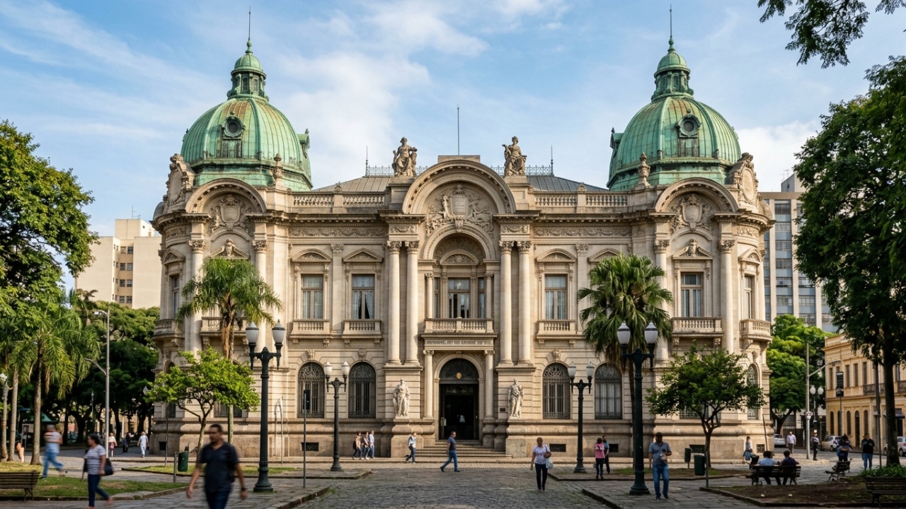Com sua arquitetura neoclássica de 1910 e cúpulas de cobre, o antigo prédio dos correios virou o maior centro da memória gaúcha em Porto Alegre