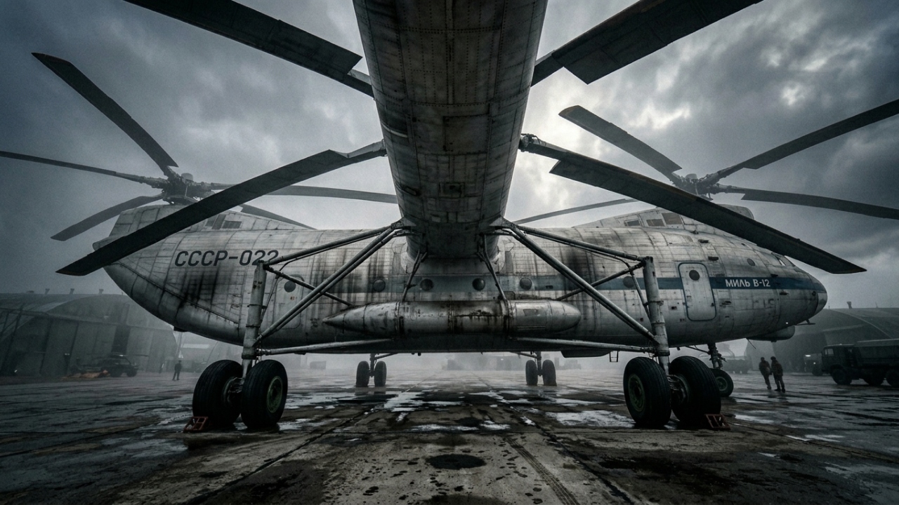 Maior do que um Boeing, o helicóptero gigante de 37 metros chocou o mundo ao levantar 40 toneladas, mas nunca foi produzido em série