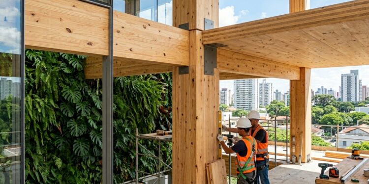 Esqueça o aço e o concreto, pois os painéis de madeira cruzada CLT permitem obras secas ultrarrápidas, sendo a maior revolução da engenharia verde