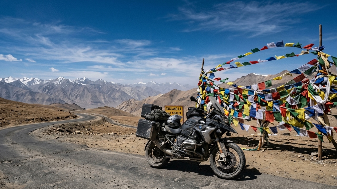 Estrada na Índia ganha fama por seus 5.328 metros de altitude, pois o trajeto no Himalaia é uma das passagens asfaltadas mais altas de todo o mundo