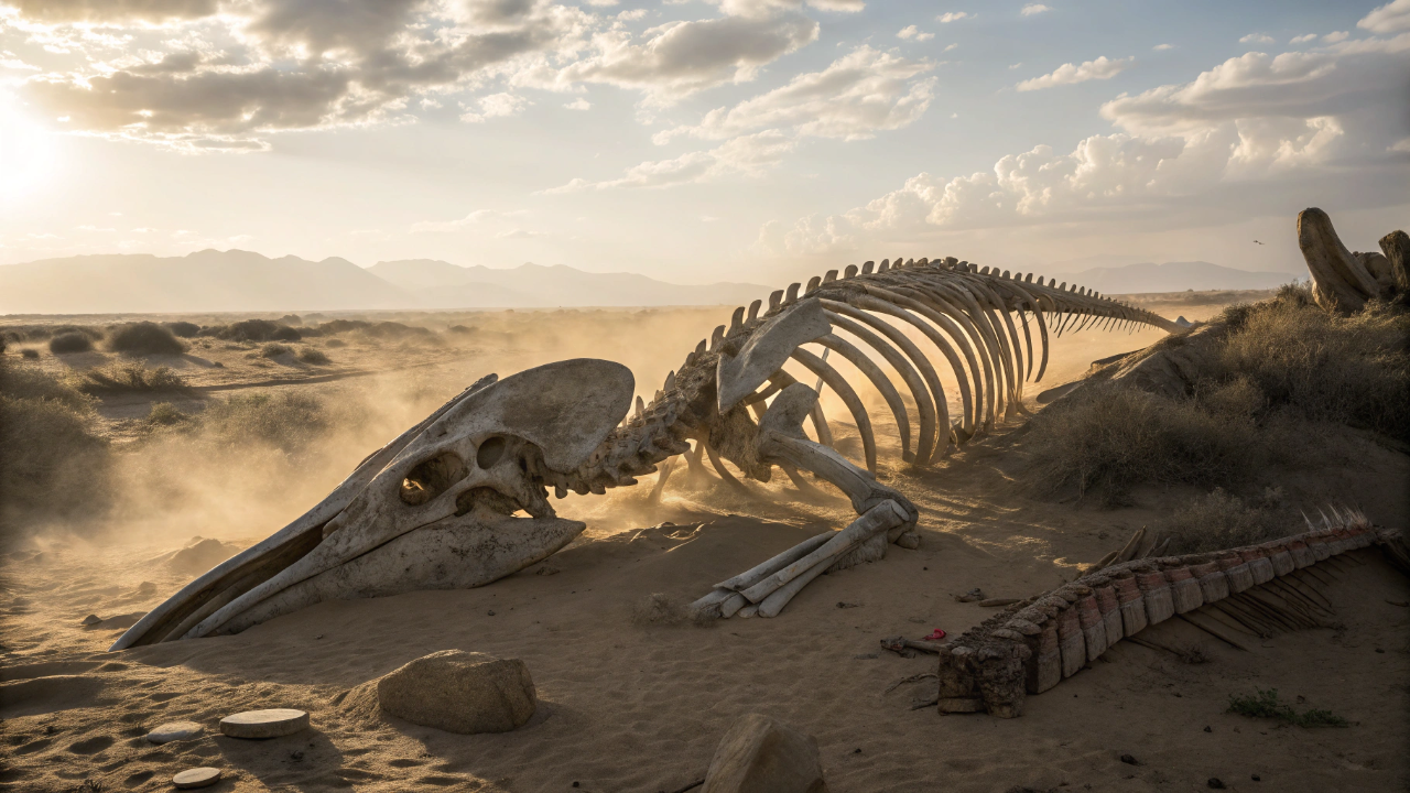 Ossos mantidos em museu por 70 anos como sendo de mamutes são na verdade de baleias gigantes encontradas misteriosamente a 400 km da costa