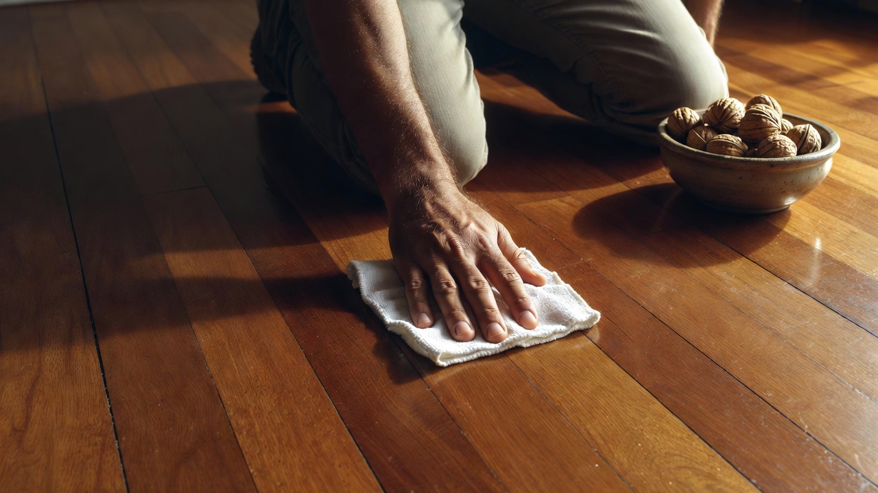 Esfregar este pequeno fruto seco de R$ 2 sobre os arranhões do seu piso de madeira faz as marcas desaparecerem como mágica em apenas 30 segundos