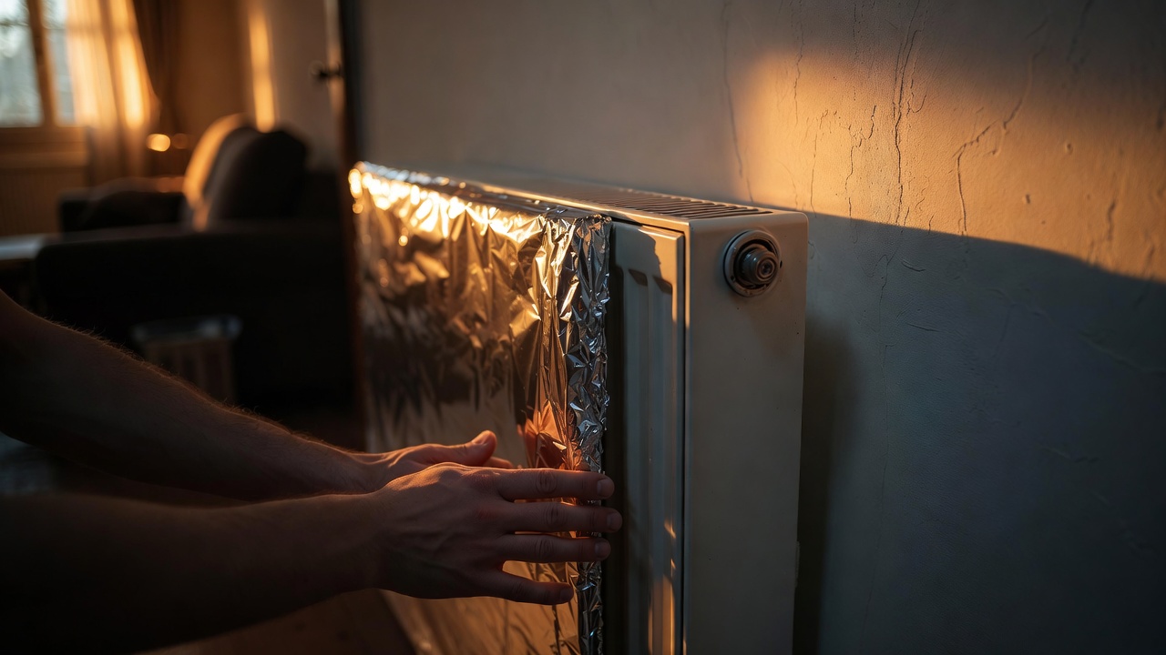 O truque de R$ 12 com papel alumínio atrás dos radiadores reflete até 95% do calor para dentro do cômodo e reduz a conta de luz em 15% no inverno