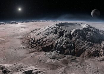 Um vulcão gigante em Plutão tem 7 km de altura e joga gelo derretido para fora como pasta de dente