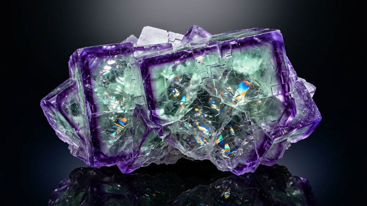 Esqueça o vidro comum, pois esta gema brilha sob luz ultravioleta e é vital para lentes de precisão, sendo o arco-íris da geologia