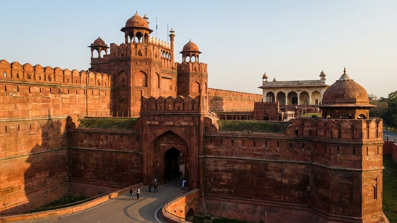 Com muralhas de arenito de 2,4 km e construído em 1639, o forte mogol tornou-se o maior símbolo da independência e da soberania de toda a Índia