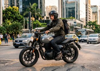 Pesando cerca de 181 quilos, a estilosa moto clássica de 350 cilindradas entrega 20 cavalos de potência com visual de cinema por cerca de 20 mil reais