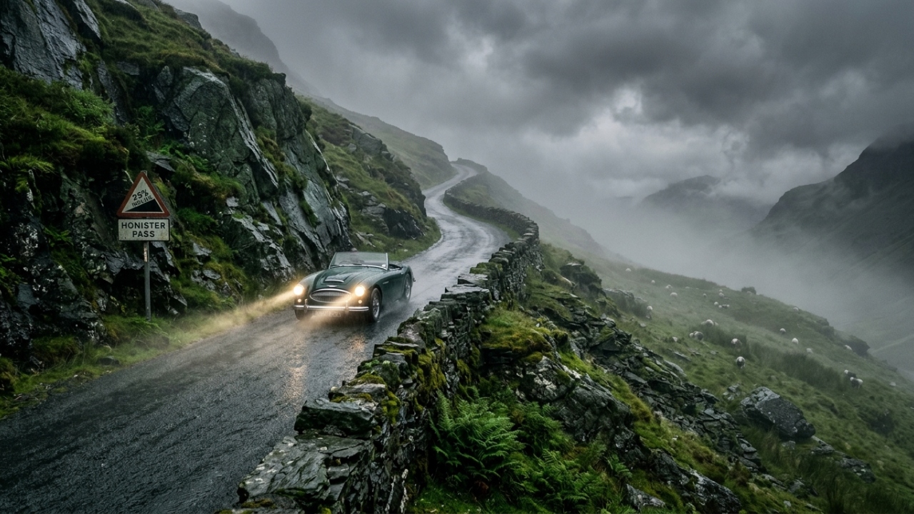 Rodovia na Inglaterra ganha fama por sua inclinação de 25%, pois o trajeto de 1124 cruza o Lake District entre montanhas de ardósia e abismos