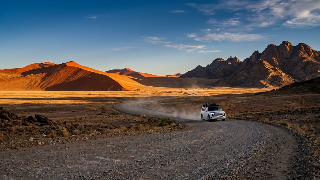 Estrada na Namíbia ganha fama por seu isolamento, pois seus 120 km de extensão margeiam o deserto, sendo a rota mais fotogênica do sudoeste africano