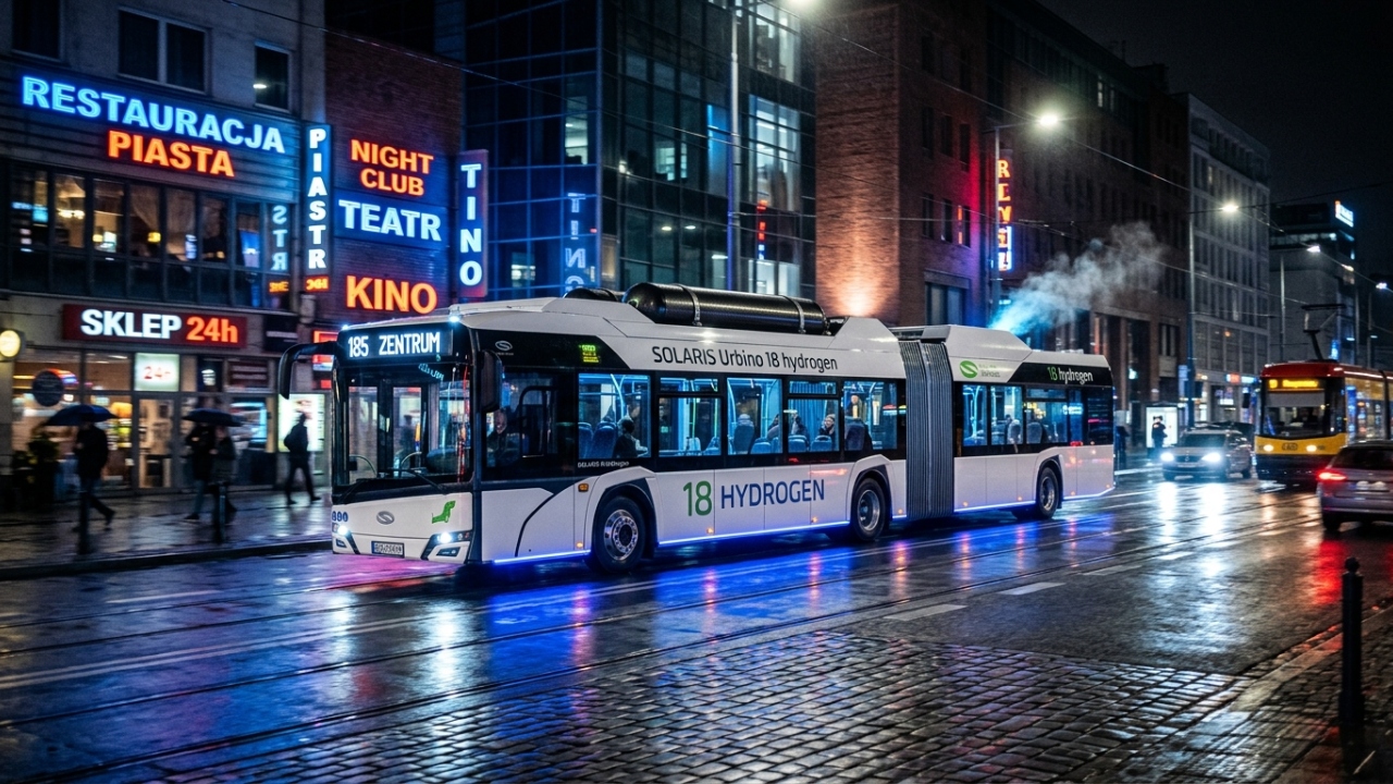 Armazenando cerca de 50 quilos de hidrogênio no teto e transportando 140 passageiros, o novo articulado da fabricante europeia cruza cidades inteiras liberando apenas vapor de água pelo escapamento