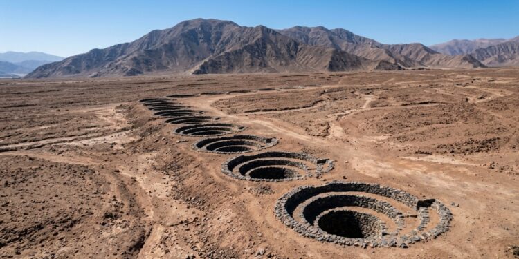 Mergulhando 12 metros no deserto peruano através de túneis em espiral, o engenhoso sistema de 1.500 anos capta ventos para extrair água subterrânea