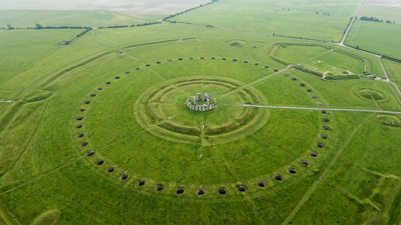 Contendo cerca de 20 fossos monumentais com 10 metros de largura, o círculo sagrado de 2 quilômetros de diâmetro rodeia Stonehenge e revela um dos maiores planejamentos territoriais da Pré-História