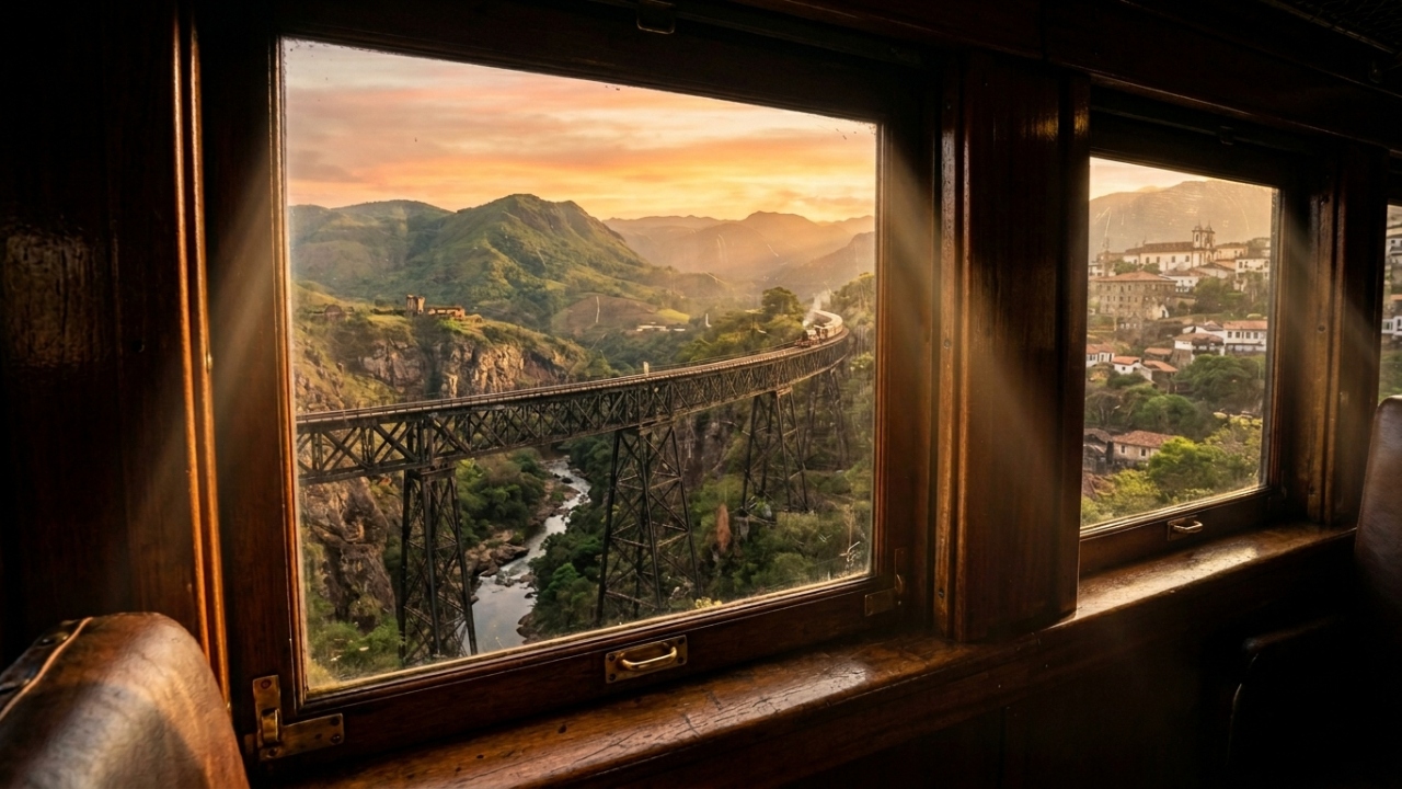 A viagem de 18 quilômetros que te leva de volta a 1883: o trem panorâmico que cruza 2 montanhas históricas em Minas Gerais