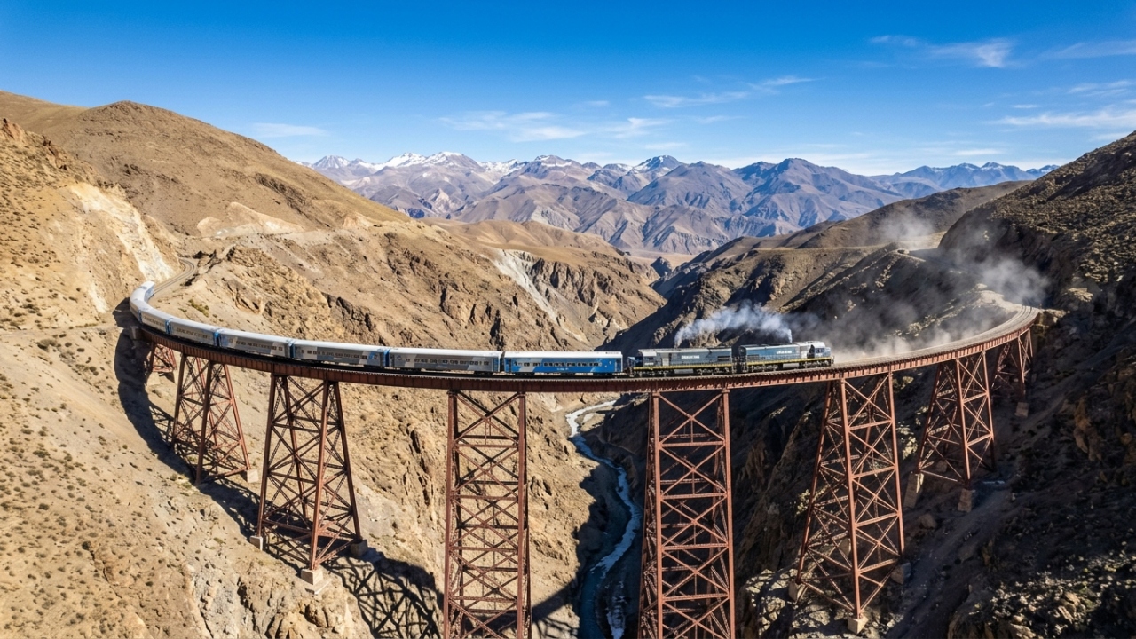 Com seus trilhos a 4.220 metros de altitude nos Andes, o Trem das Nuvens, de 1921, virou o maior símbolo da engenharia ferroviária da Argentina