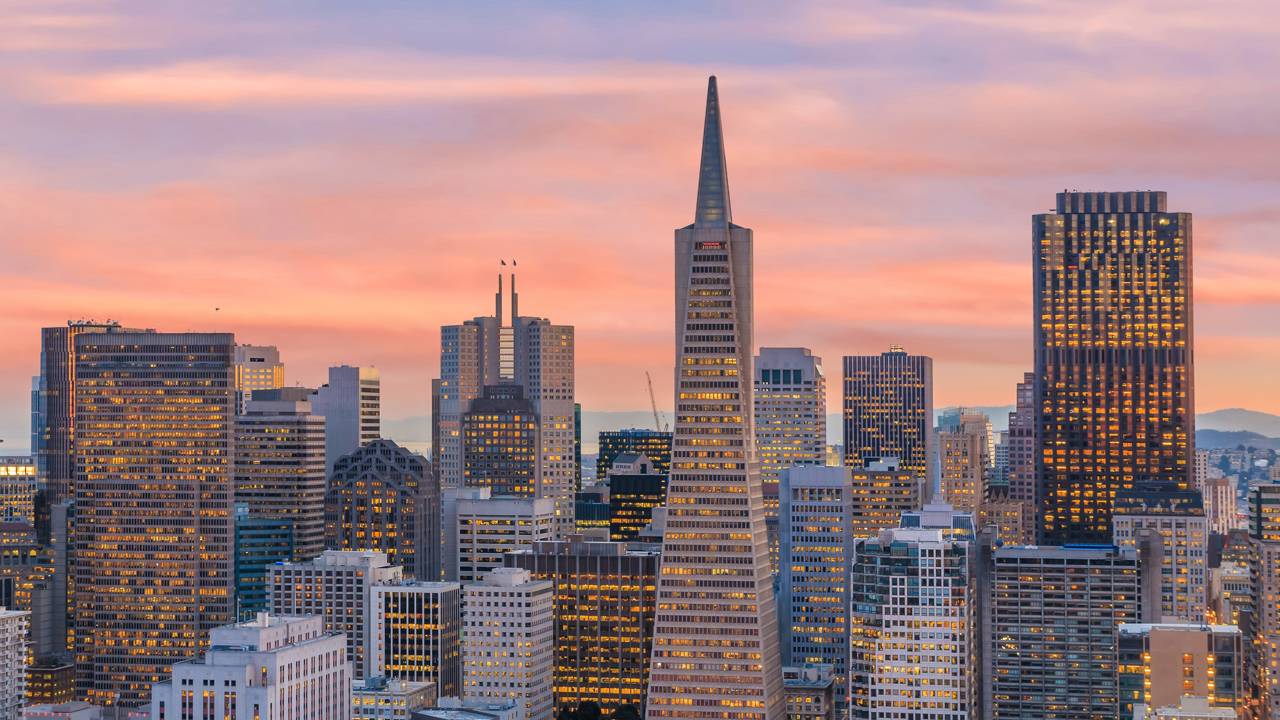 Com 260 metros de altura e formato piramidal, a Transamerica Pyramid, de 1972, virou o arranha-céu mais icônico do horizonte de São Francisco