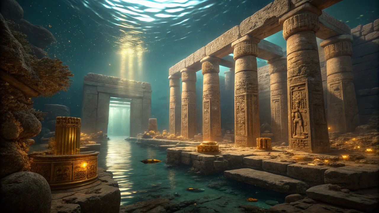 Uma cidade egípcia cheia de ouro e templos gigantes foi encontrada intacta no fundo do mar depois de mil anos