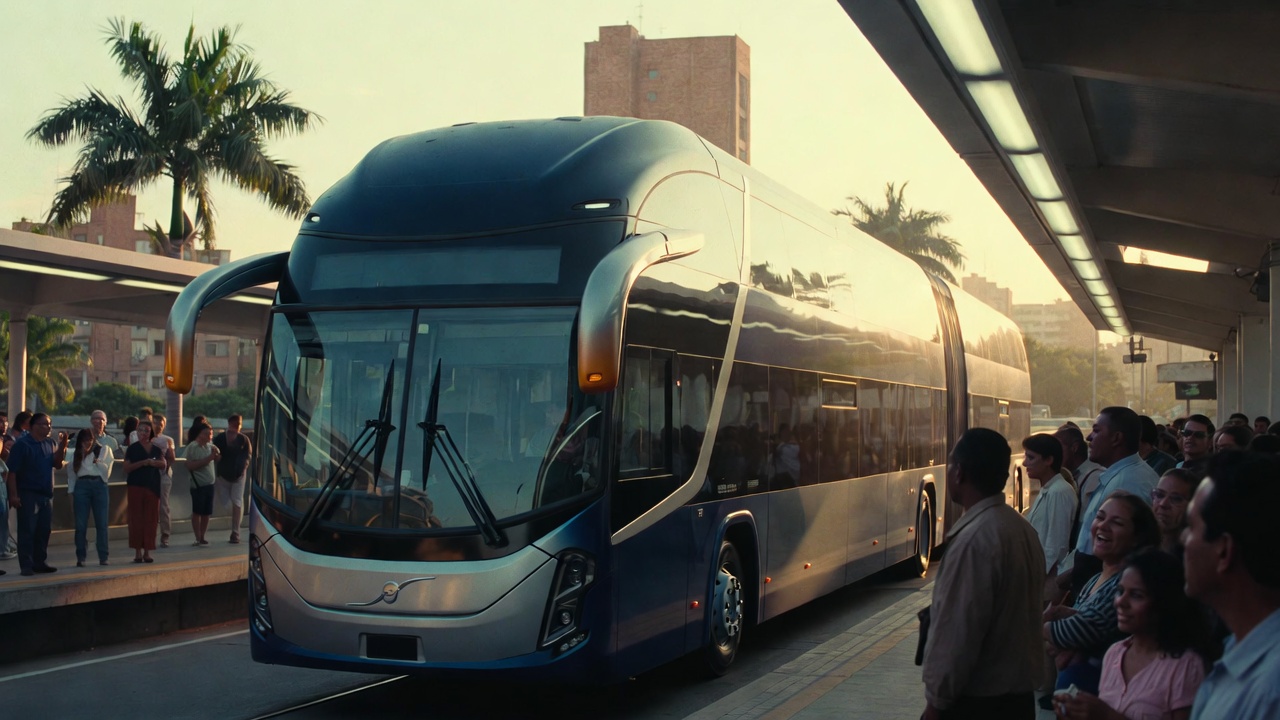 Transportar 300 pessoas em um único veículo de 30 metros de comprimento destaca o gigante Volvo Gran Artic 300, que opera nos corredores de BRT para reduzir o trânsito das capitais em 2026
