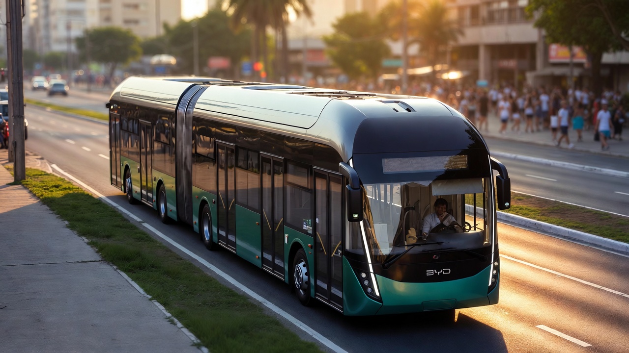 Com 22 metros e baterias no teto, o gigante articulado leva 170 passageiros e roda 250 km por dia nas capitais sem gastar R$ 1 com diesel