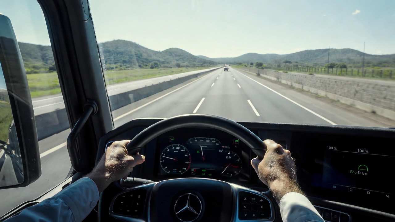 O chassi Mercedes-Benz O500 RSD de 3 eixos entrega mais de 400 cavalos de potência e reduz o balanço interno em 50 por cento nas rodovias