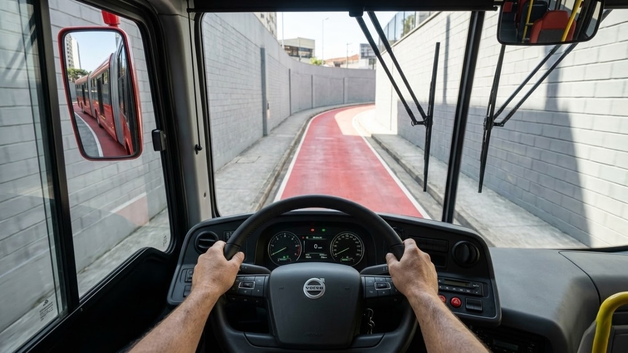 Medindo quase trinta metros e transportando duzentas e cinquenta pessoas de uma só vez, o novo super-ônibus biarticulado gigante virou a maior solução de trânsito para as capitais em 2026