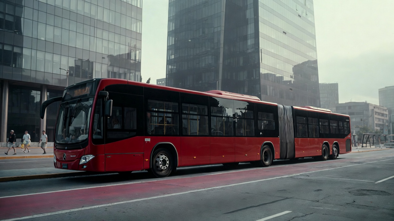 Deslocando mais de 200 pessoas de uma só vez, o colosso articulado de 23 metros utiliza um eixo traseiro direcional para contornar curvas apertadas nas metrópoles com facilidade