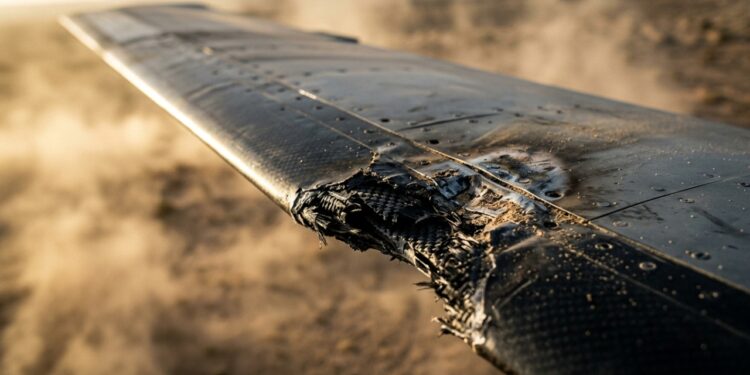 O helicóptero de ataque agressivo construído com hélices de fibra de carbono que resistem a tiros diretos de canhão de 23 mm
