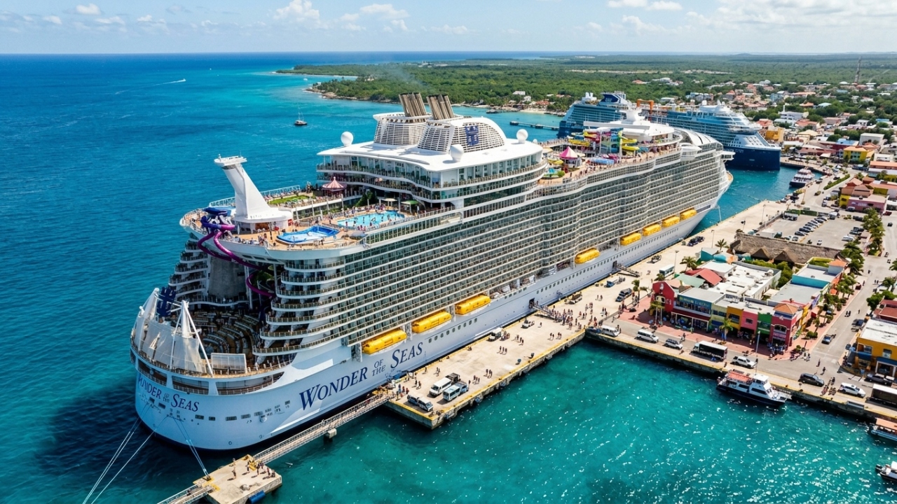 Com 18 decks e o tamanho de 4 estádios de futebol, o navio gigante que consome 250 toneladas de comida numa única viagem