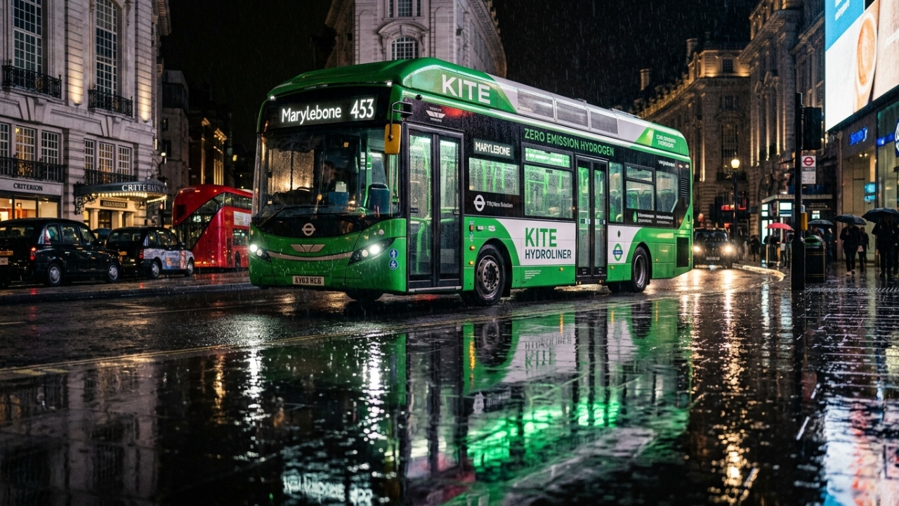 Abastecendo em apenas 8 minutos para rodar cerca de 1000 km, o novo ônibus a hidrogênio da Wrightbus promete revolucionar o transporte pesado sem depender de recargas elétricas demoradas