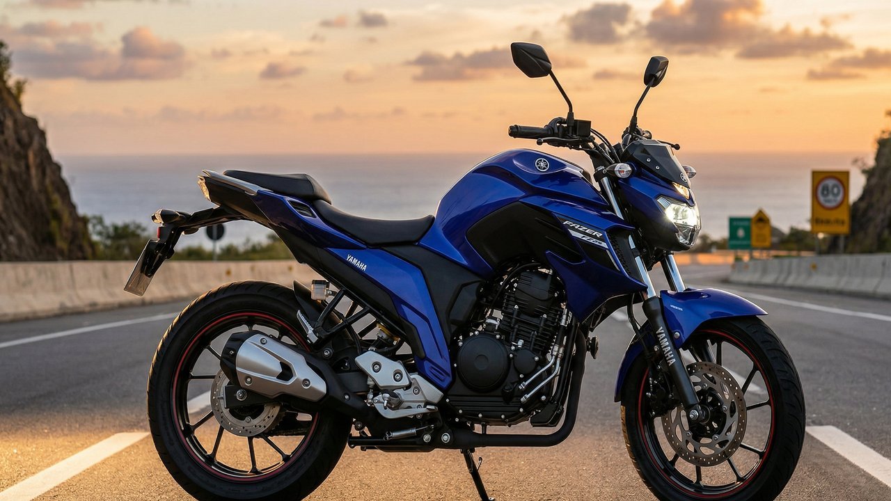 Com motor de 250cc focado em torque e freios ABS de série, a Yamaha Fazer FZ25 usada oferece o equilíbrio entre agilidade urbana e fôlego na rodovia