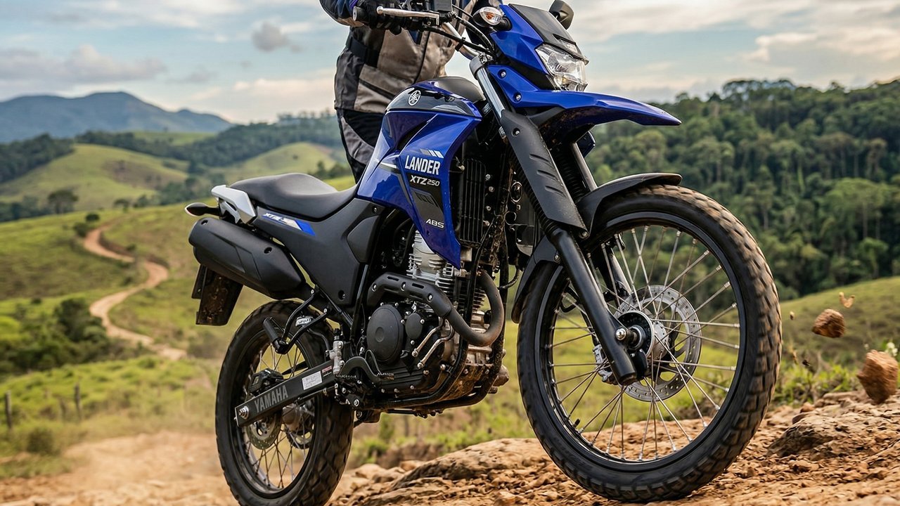Com suspensão de 220 mm de curso e motor de 250cc reconhecido pela durabilidade, a Yamaha Lander 250 usada virou o símbolo de robustez em todo terreno