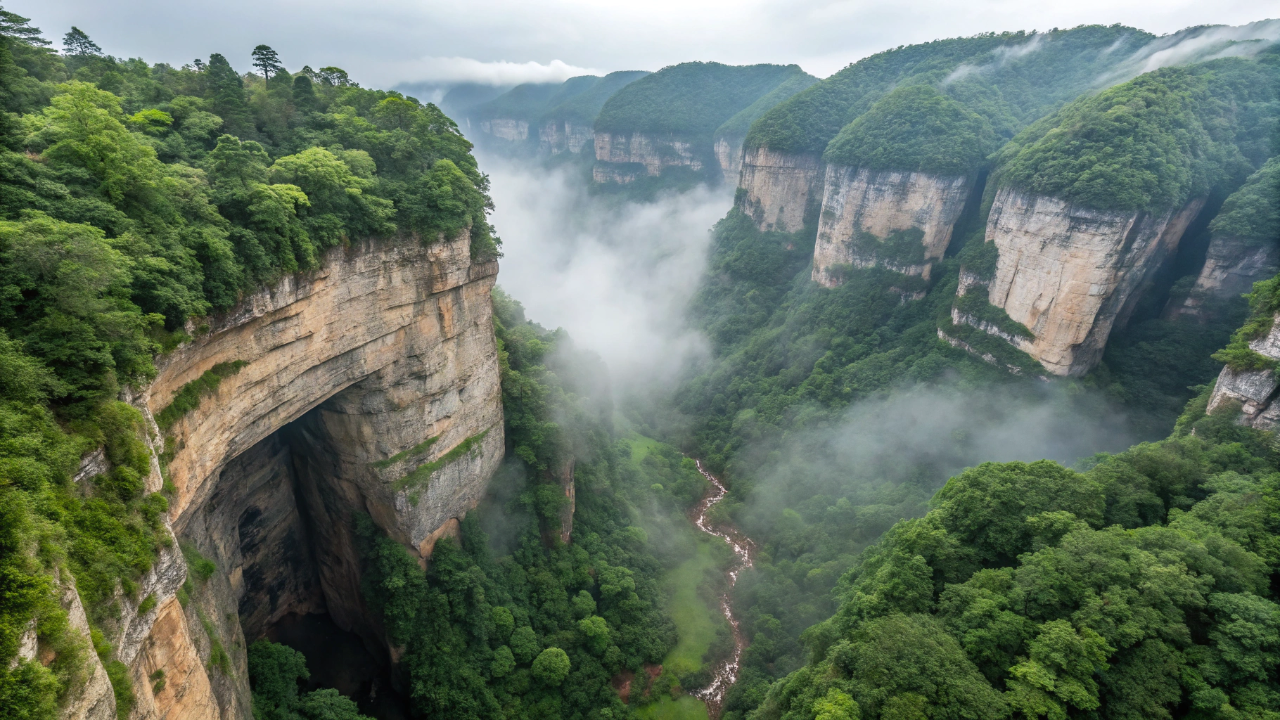 O mundo perdido no fundo de um buraco chinês: exploradores descem 192 metros na terra e encontram uma floresta primitiva inteira intocada pela humanidade