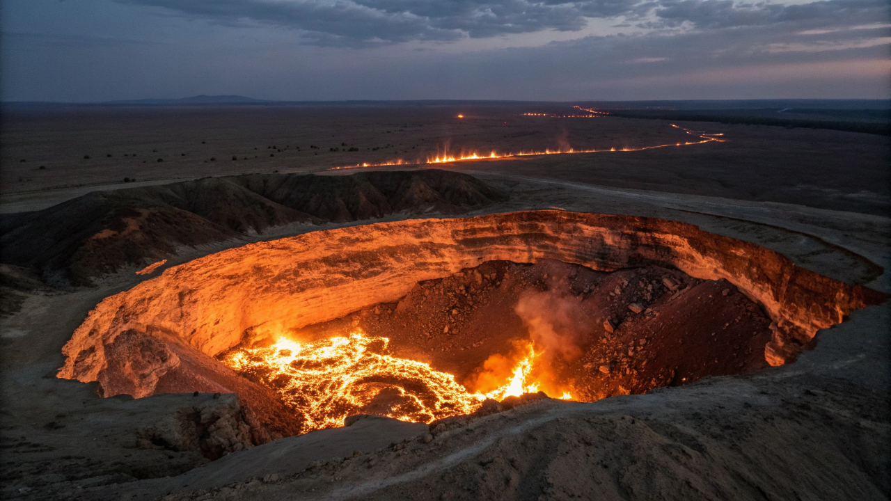 A cratera que queima sem parar há mais de 50 anos: como um erro de perfuração criou as assustadoras "Portas do Inferno" no meio do deserto