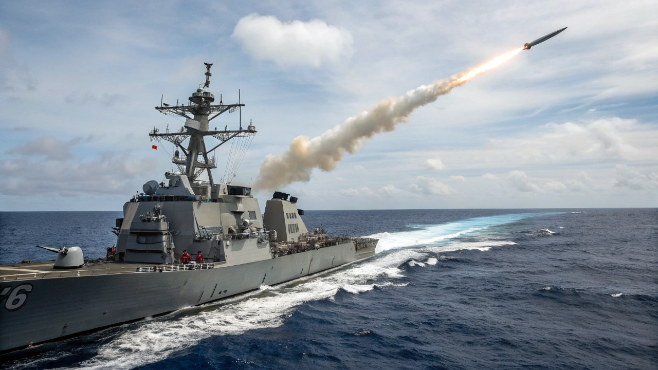 O navio de guerra capaz de detetar, rastrear e destruir dezenas de mísseis em simultâneo no meio do oceano