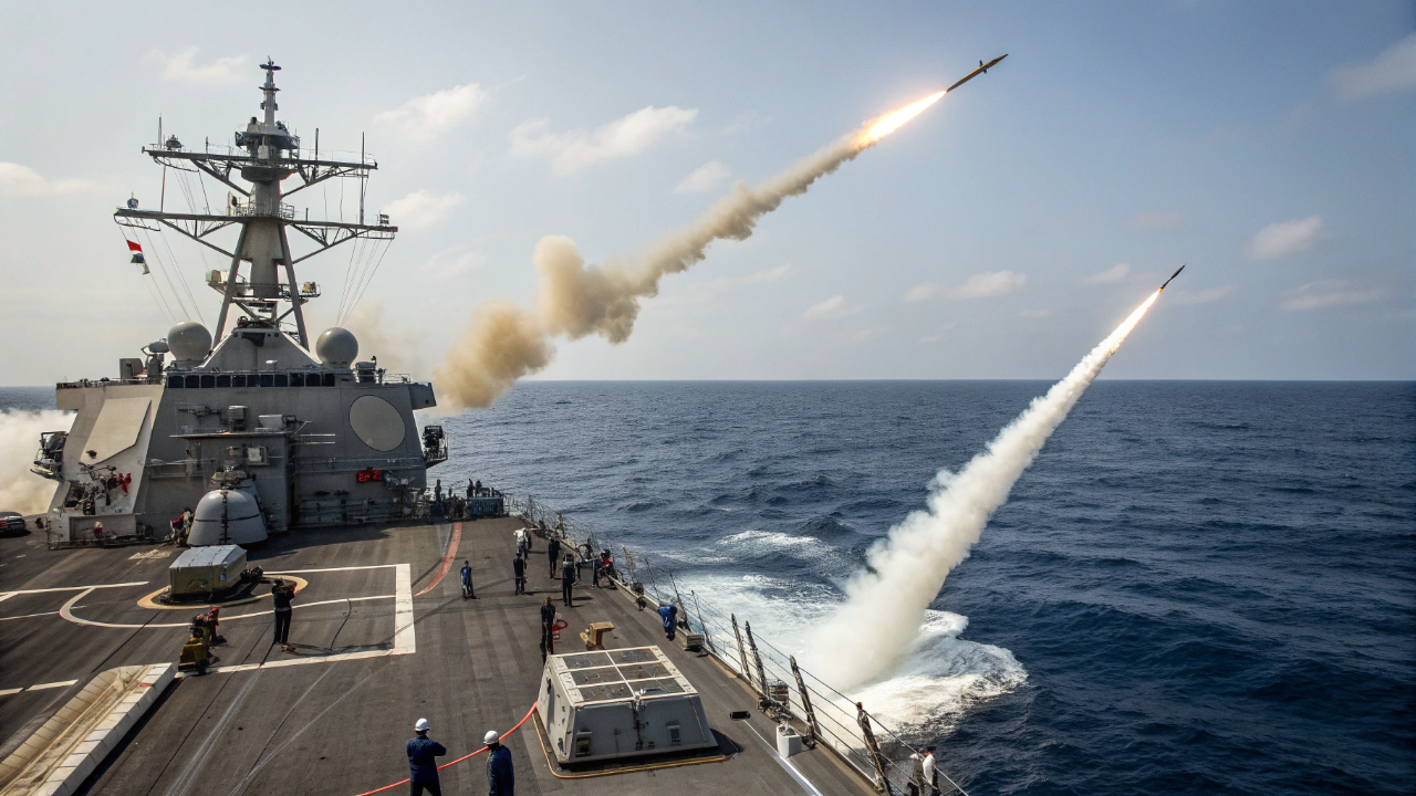 O navio de guerra capaz de detectar, rastrear e destruir dezenas de mísseis em simultâneo no meio do oceano