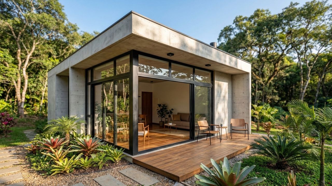 Casa pequena e moderna mostra como poucos metros podem render muito mais conforto no dia a dia