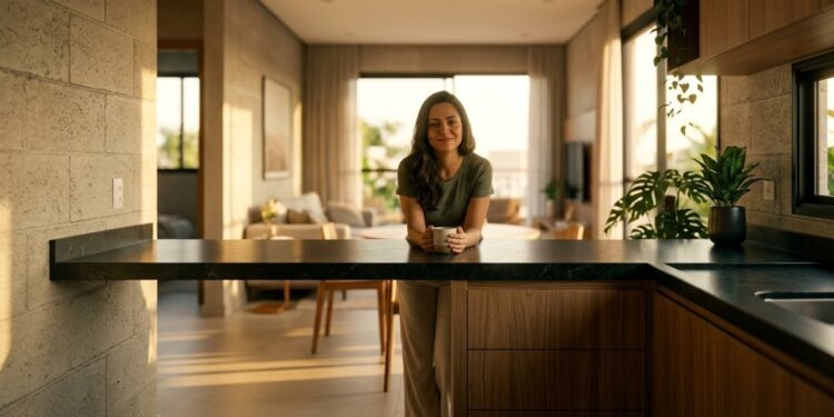 A cozinha com península assumiu o protagonismo absoluto nos apartamentos urbanos em 2026