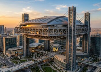 Com capacidade para 46 mil torcedores, o estádio mais insano do planeta está sendo erguido a 350 metros de altura em um projeto trilionário