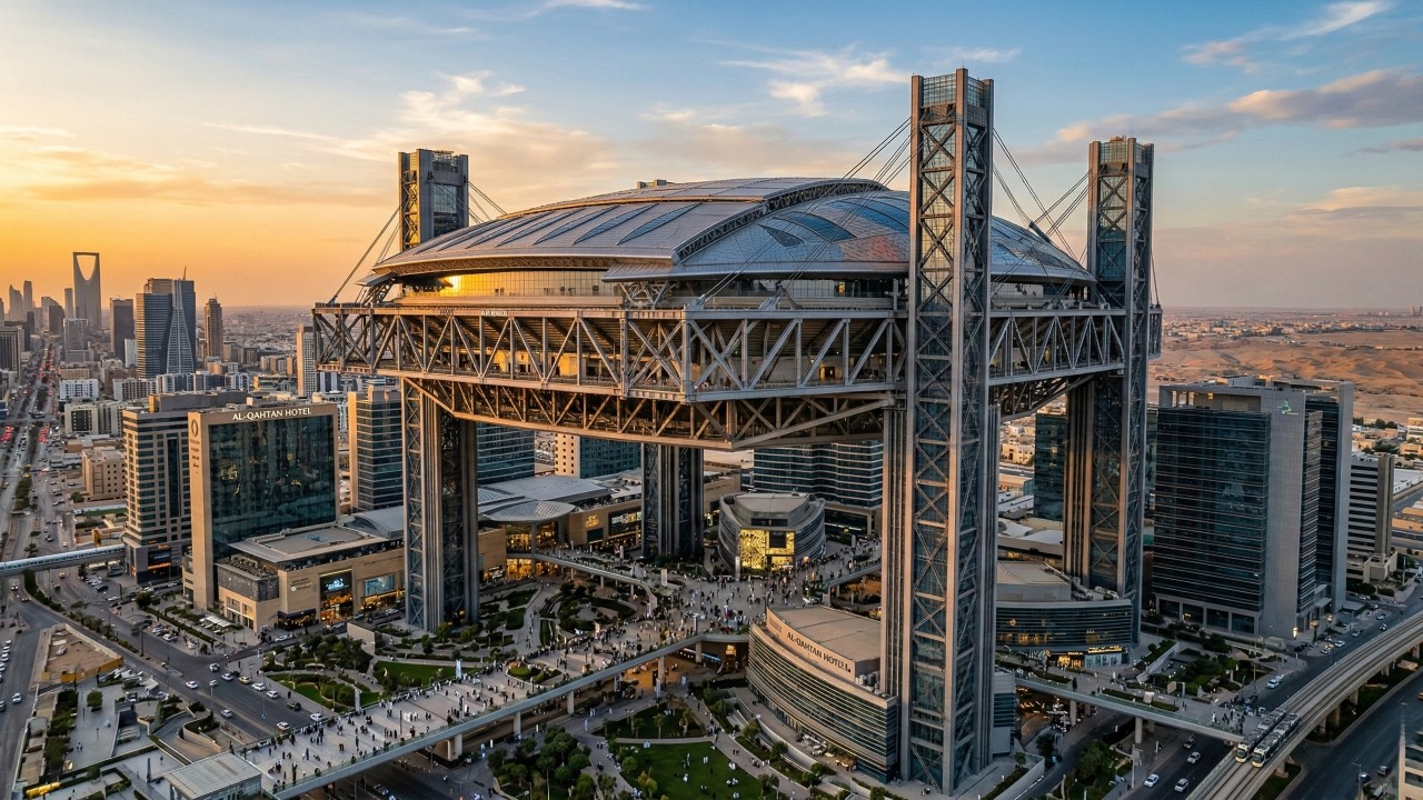 Com capacidade para 46 mil torcedores, o estádio mais insano do planeta está sendo erguido a 350 metros de altura em um projeto trilionário
