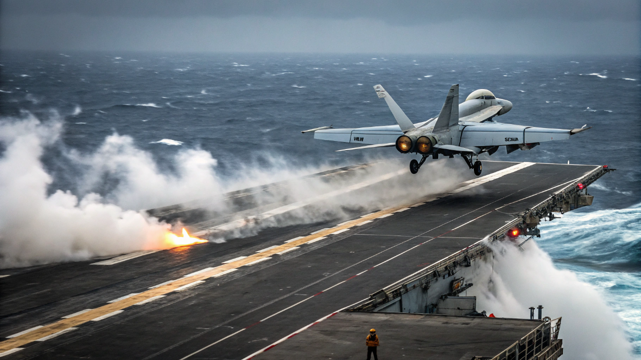 Essa tecnologia lança um caça de várias toneladas em segundos e ainda o para em poucos metros no pouso