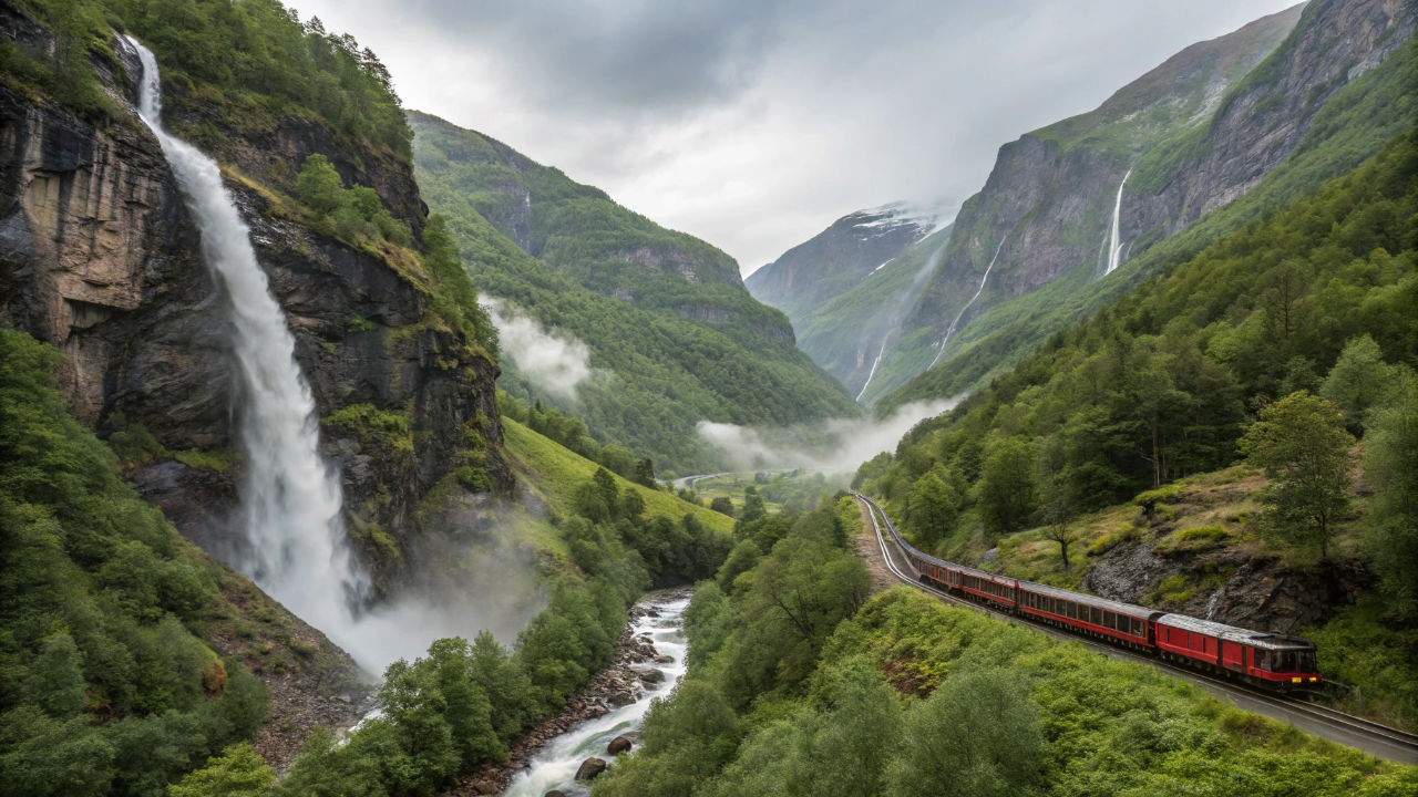 Esse trem desce quase mil metros de altitude em apenas 20 quilômetros no meio das montanhas