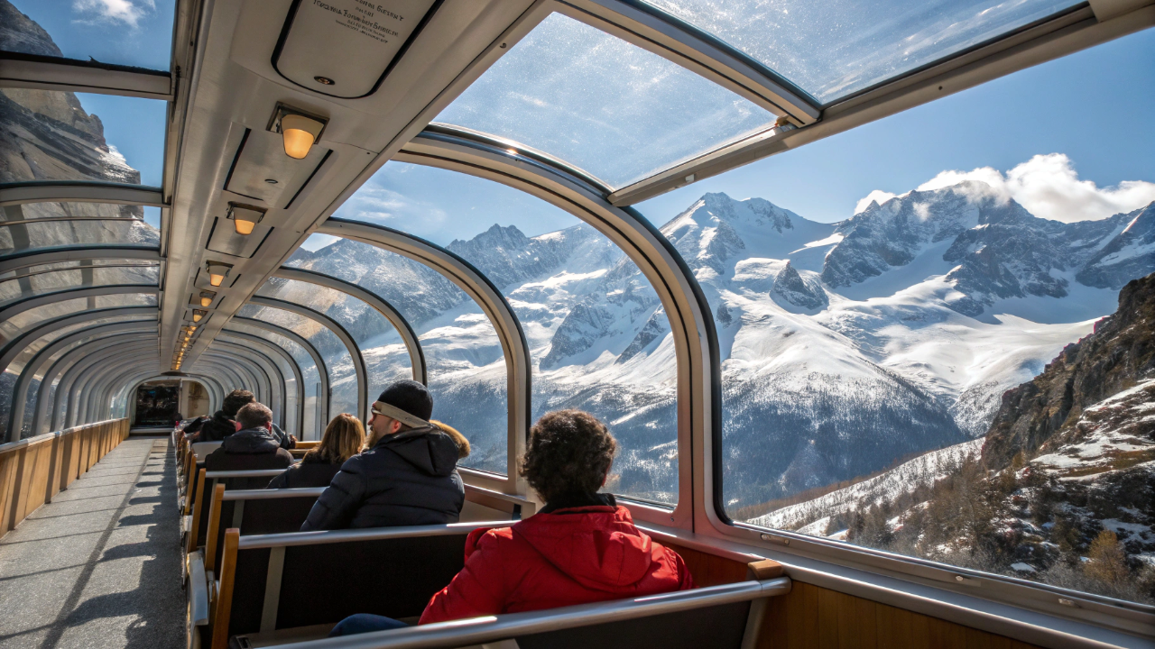 Esse trem canadense tem teto de vidro e deixa você ver ursos, águias e montanhas nevadas sem sair do assento