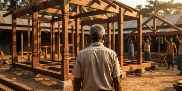 Como toda a estrutura é preparada previamente na oficina, as peças se encaixam rapidamente no terreno escolhido e a montagem completa pode ser feita em um ou dois dias, permitindo que a família ocupe o espaço quase imediatamente