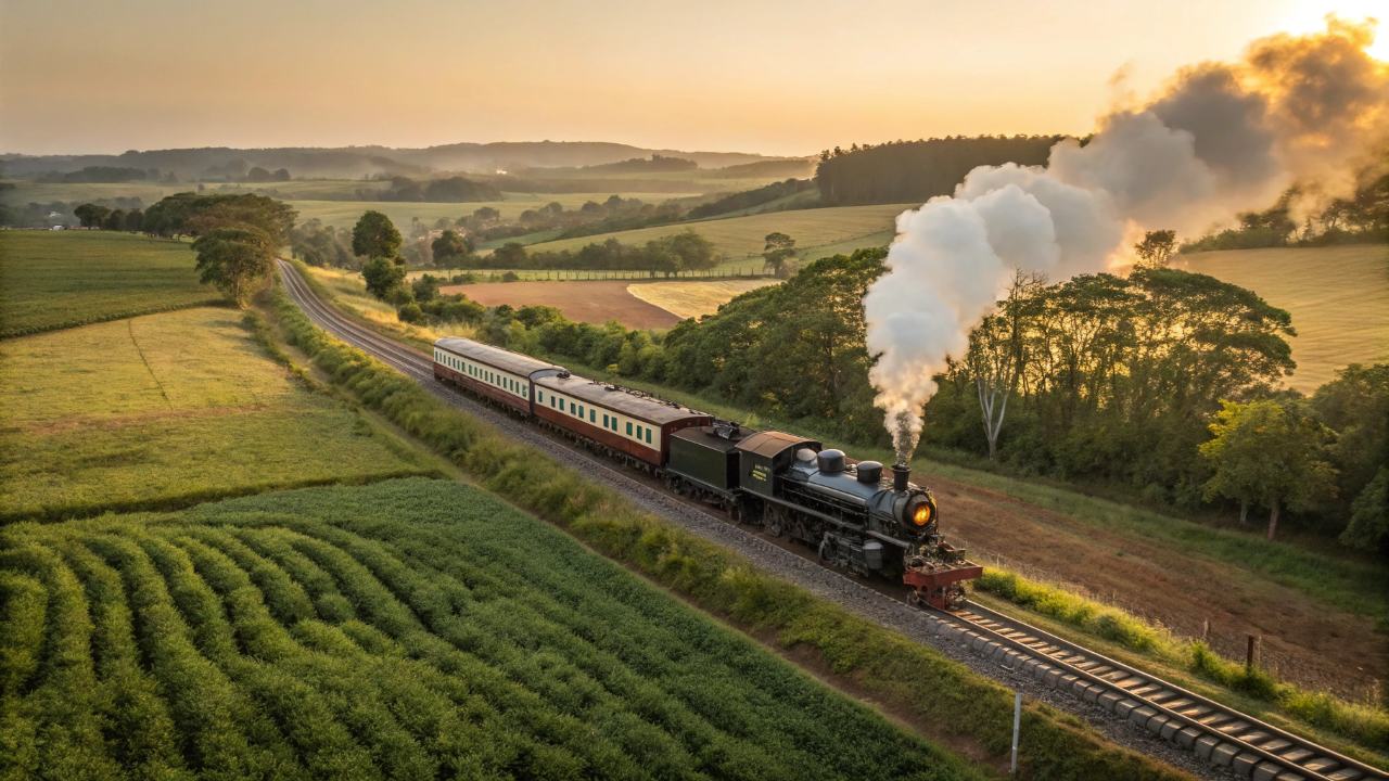 O autêntico trem do século 19 que percorre 24 quilômetros pelo interior paulista e esconde um jantar de luxo sobre os trilhos