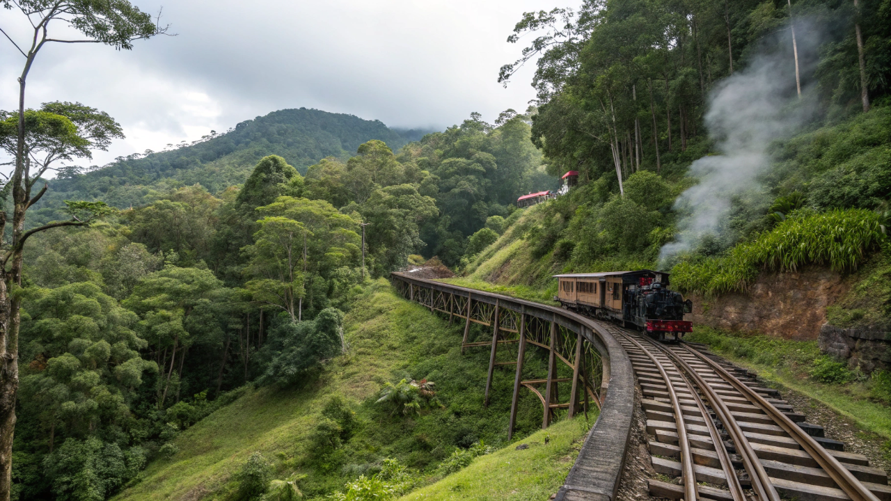 A obra-prima da engenharia esquecida: como o trem construído há 150 anos vencia uma muralha de 800 metros de altura no meio da selva