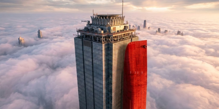 Com 106 andares, e 352 metros, o maior prédio de todo o país equivale a um transatlântico gigante colocado em pé e permite morar acima do mirante mais alto da cidade