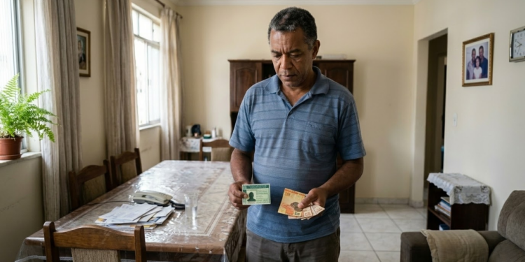Motorista veterano segurando a carteira de habilitação dentro de um carro parado