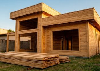 Para romper essa lógica, construtores provaram que uma casa com madeira de reflorestamento pode ser completamente montada em um prazo recorde de quatro dias