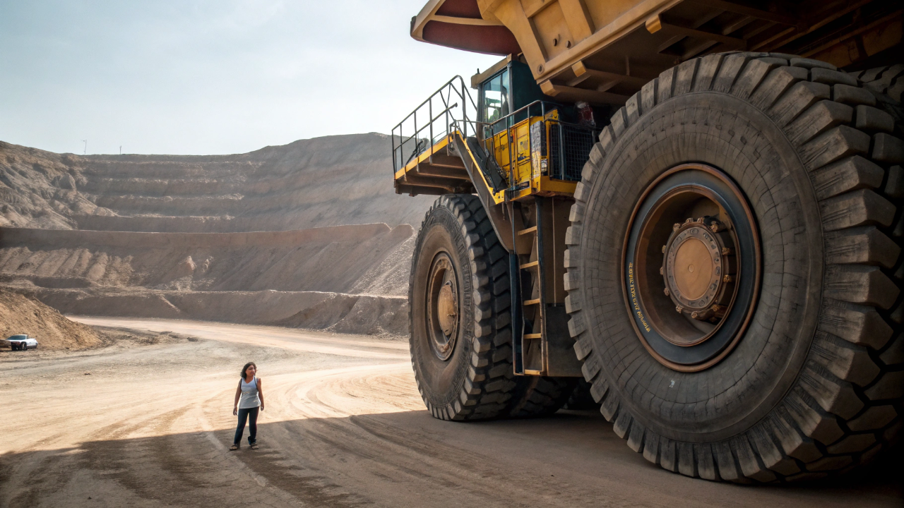 O camião colossal de 800 toneladas que consome 130 litros por hora para carregar montanhas inteiras